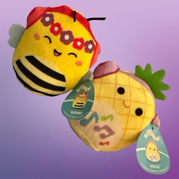 NWT Open No Bag 2023 McDonald's Squishmallows Happy Meal Toys Sunny & Maui Plush - Picture 1 of 7